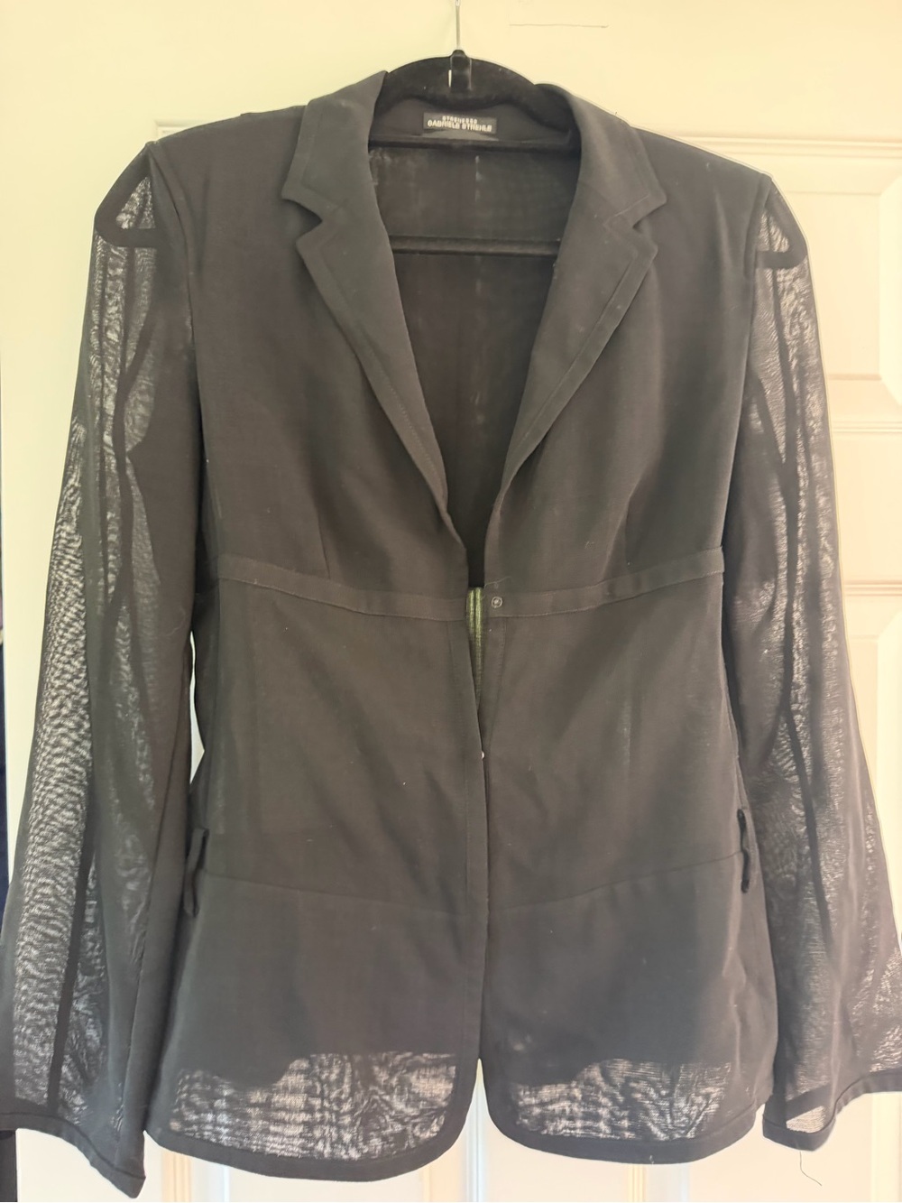 STRENESSE Black Sheer-Sleeve Blazer